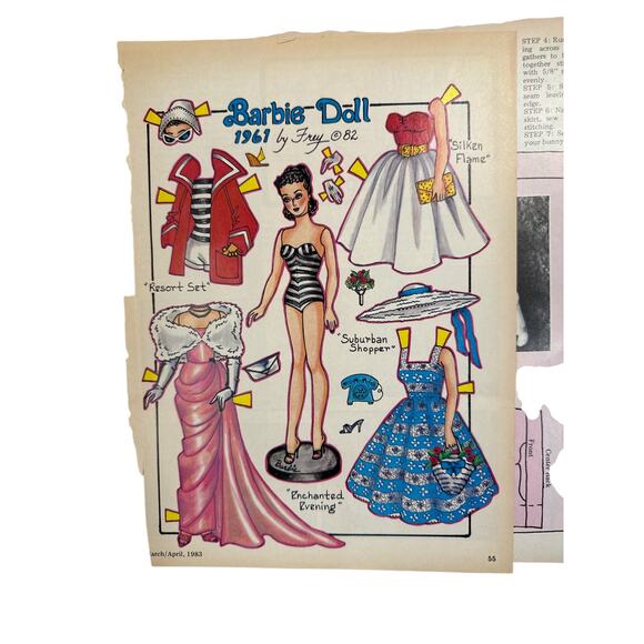 Reader Magazine Assorted Collection of Paper Doll, Dolls, Clothing, Hats  1982 - Picture 2 of 3